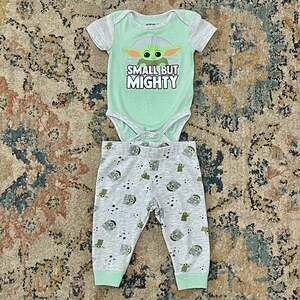 Star Wars Baby Yoda Small But Mighty 2-Piece Bodysuit and Pants Set 6-9 Months